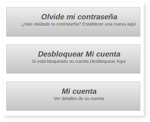 Access Manager Self Service in Spanish